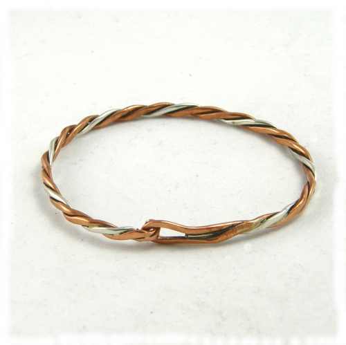 Copper silver bracelet with clasp